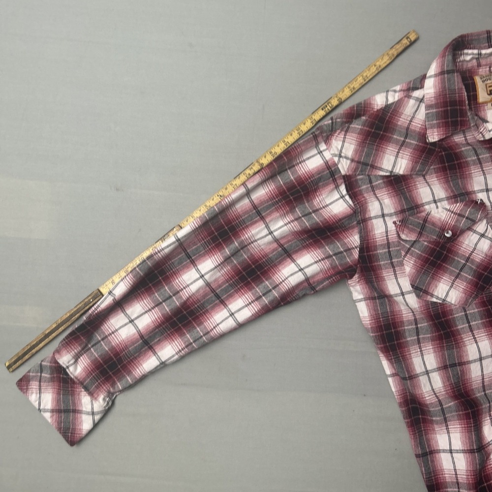 Resistol Double R Shirt Mens Large Red Plaid Western Pearl Snap Long Sleeve - Picture 6 of 7